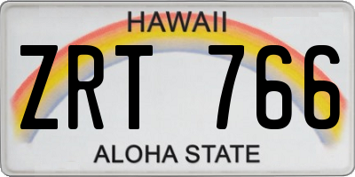 HI license plate ZRT766