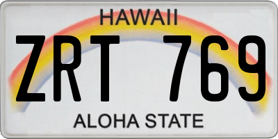 HI license plate ZRT769