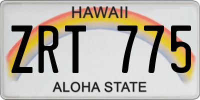 HI license plate ZRT775