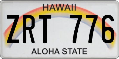 HI license plate ZRT776