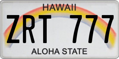 HI license plate ZRT777