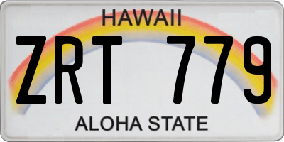 HI license plate ZRT779