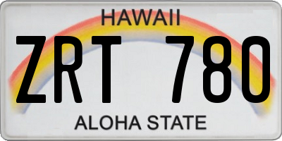HI license plate ZRT780