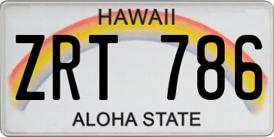 HI license plate ZRT786