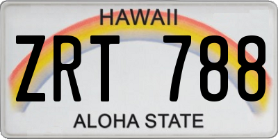HI license plate ZRT788