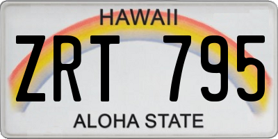 HI license plate ZRT795