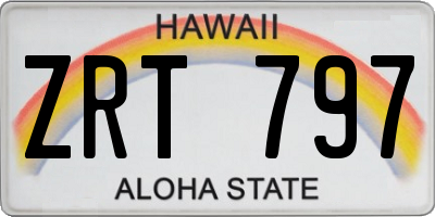HI license plate ZRT797