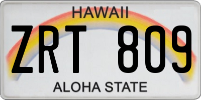 HI license plate ZRT809