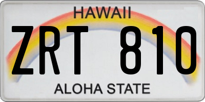 HI license plate ZRT810