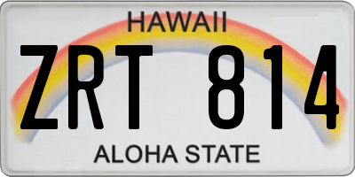 HI license plate ZRT814