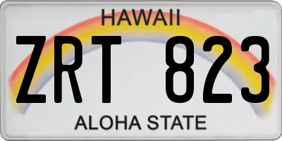 HI license plate ZRT823
