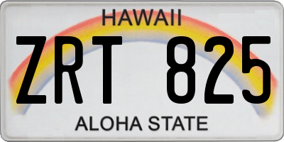 HI license plate ZRT825