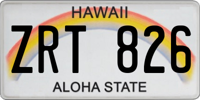 HI license plate ZRT826