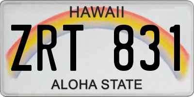 HI license plate ZRT831