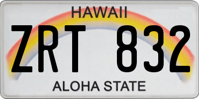 HI license plate ZRT832