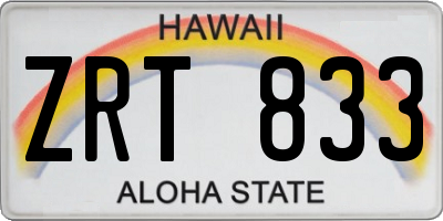 HI license plate ZRT833