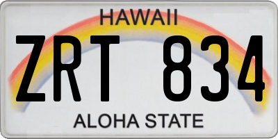 HI license plate ZRT834
