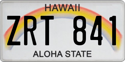 HI license plate ZRT841
