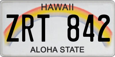 HI license plate ZRT842