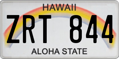 HI license plate ZRT844