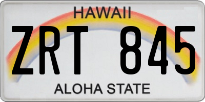 HI license plate ZRT845