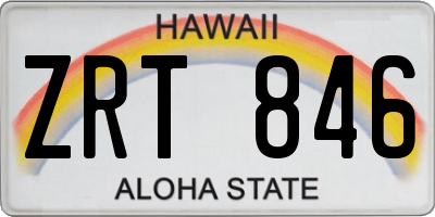 HI license plate ZRT846