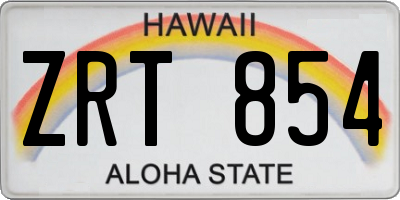 HI license plate ZRT854