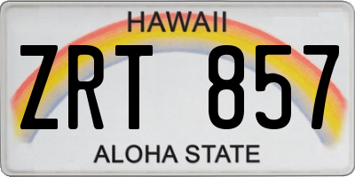HI license plate ZRT857