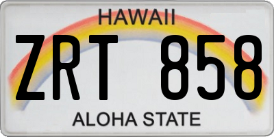HI license plate ZRT858