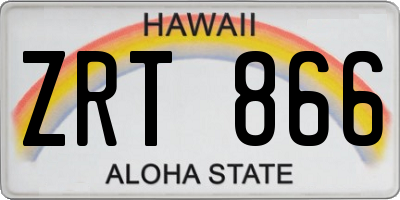 HI license plate ZRT866