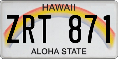 HI license plate ZRT871