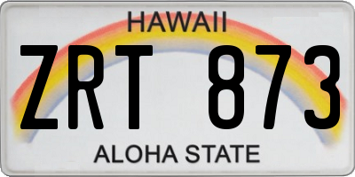 HI license plate ZRT873