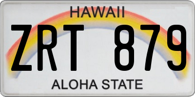 HI license plate ZRT879
