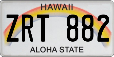 HI license plate ZRT882