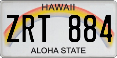 HI license plate ZRT884