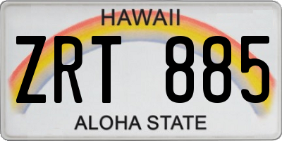 HI license plate ZRT885