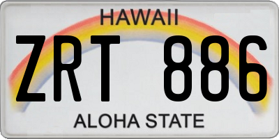 HI license plate ZRT886