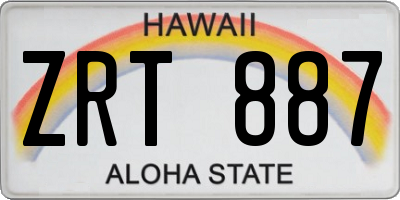 HI license plate ZRT887