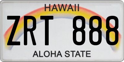 HI license plate ZRT888