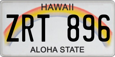 HI license plate ZRT896