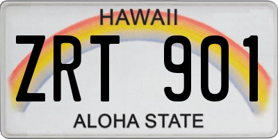 HI license plate ZRT901