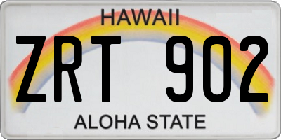 HI license plate ZRT902