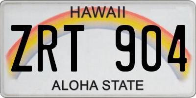 HI license plate ZRT904