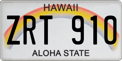 HI license plate ZRT910