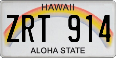 HI license plate ZRT914