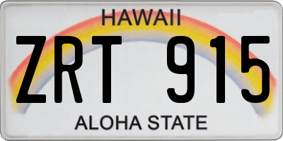 HI license plate ZRT915