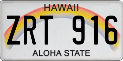 HI license plate ZRT916