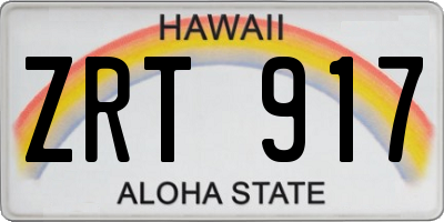 HI license plate ZRT917