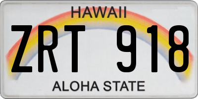 HI license plate ZRT918