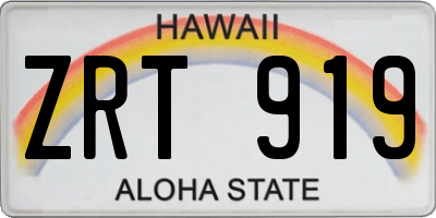 HI license plate ZRT919